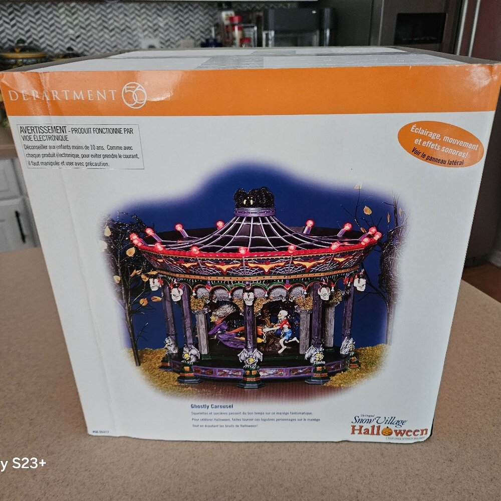 WORKING DEPT 56 GHOSTLY CAROUSEL HALLOWEEN ANIMATED ORIGINAL SNOW VILLAGE SERIES - Picture 3 of 16